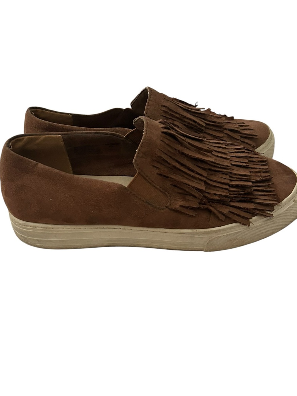 Ariat Unbridled Brown Suede Fringe Slip-On Sneakers - Picture 2 of 4